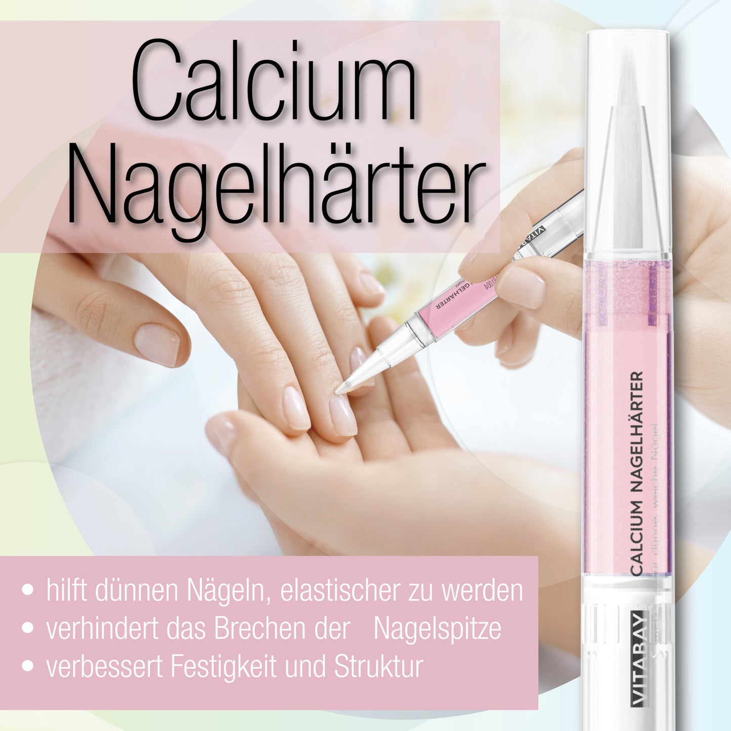 Nagelhärter Duo-Set 2 x 2 ml - mit Calcium und Biotin+ gegen brüchige, dünne, weiche Nägel